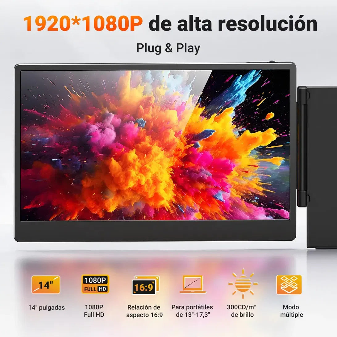 Ergovix Triovix 14" | Monitor Doble Portátil Full HD para Notebook